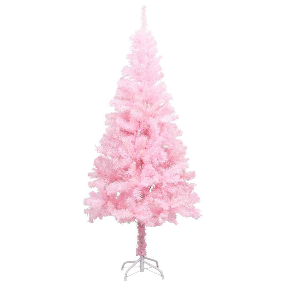 Künstlicher Weihnachtsbaum mit Beleuchtung & Kugeln Rosa 150cm