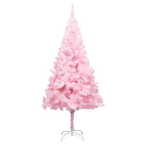 Künstlicher Weihnachtsbaum mit Beleuchtung & Kugeln Rosa 210cm