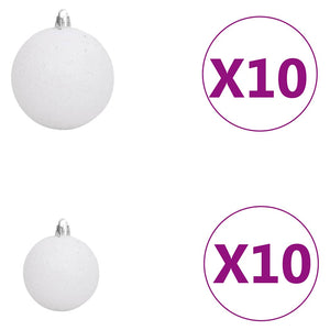 Künstlicher Weihnachtsbaum mit Beleuchtung & Kugeln Rosa 210cm