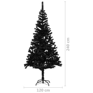 Künstlicher Weihnachtsbaum Beleuchtung & Kugeln Schwarz 240 cm