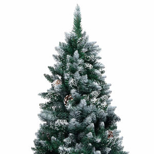 Künstlicher Weihnachtsbaum mit LEDs Kugeln Zapfen 240 cm