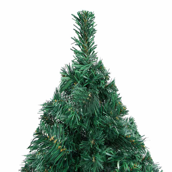 Künstlicher Weihnachtsbaum mit Beleuchtung & Kugeln Grün 240 cm