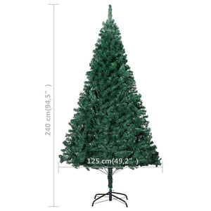 Künstlicher Weihnachtsbaum mit Beleuchtung & Kugeln Grün 240 cm