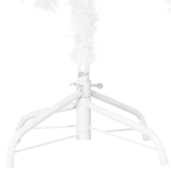 Künstlicher Weihnachtsbaum mit Beleuchtung & Kugeln Weiß 120 cm