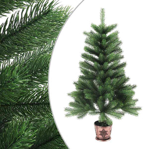 Künstlicher Weihnachtsbaum mit Beleuchtung & Kugeln 65 cm Grün