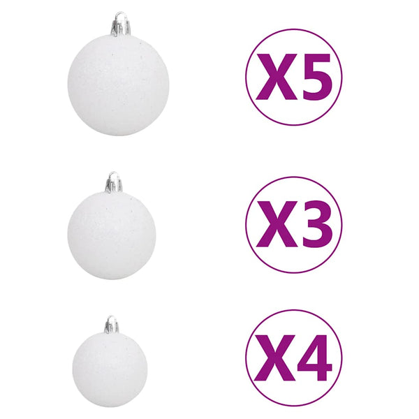 Künstlicher Weihnachtsbaum mit Beleuchtung & Kugeln 65 cm Grün