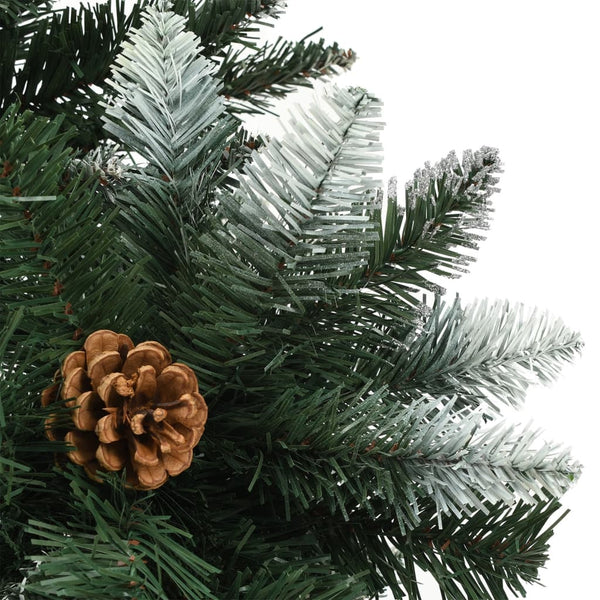 Künstlicher Weihnachtsbaum mit Beleuchtung & Zapfen 150 cm