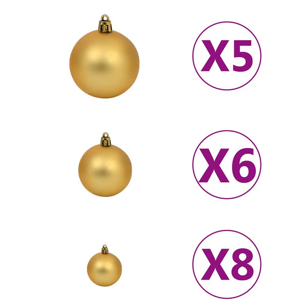 Künstlicher Weihnachtsbaum mit Beleuchtung & Kugeln 150 cm