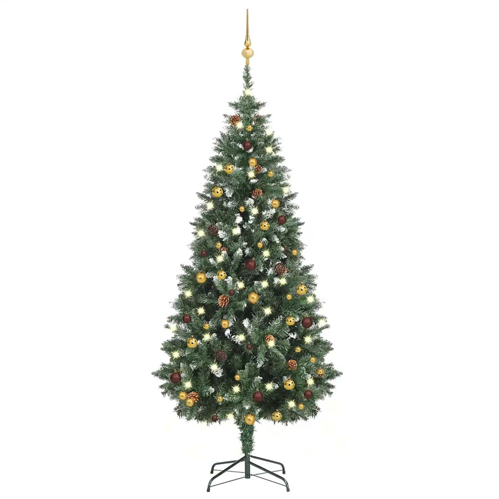 Künstlicher Weihnachtsbaum mit Beleuchtung & Kugeln 180 cm