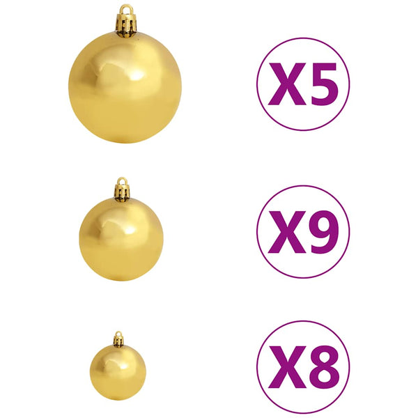 Künstlicher Weihnachtsbaum mit Beleuchtung & Kugeln 180 cm
