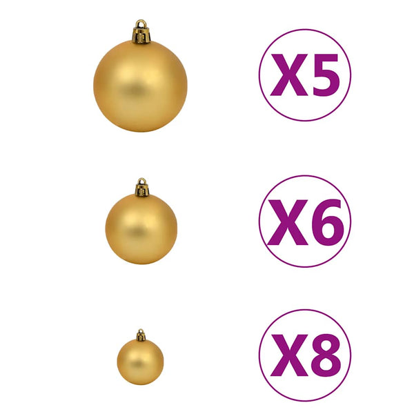Künstlicher Weihnachtsbaum mit Beleuchtung & Kugeln 180 cm