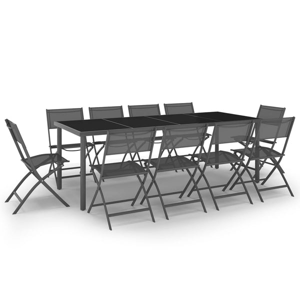 vidaXL 11-pc. Outdoor Dining Set Steel