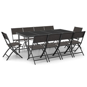 vidaXL 11-pc. Outdoor Dining Set Steel