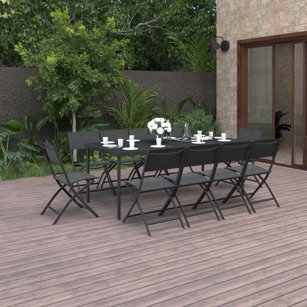 vidaXL 11-pc. Outdoor Dining Set Steel