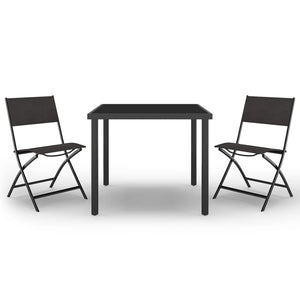 vidaXL 3-Piece Outdoor Dining Set Steel