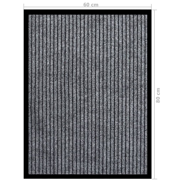 vidaXL Striped Grey Doormat 60x80 cm