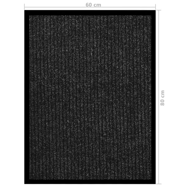vidaXL Anthracite Striped Door Mat 60x80 cm