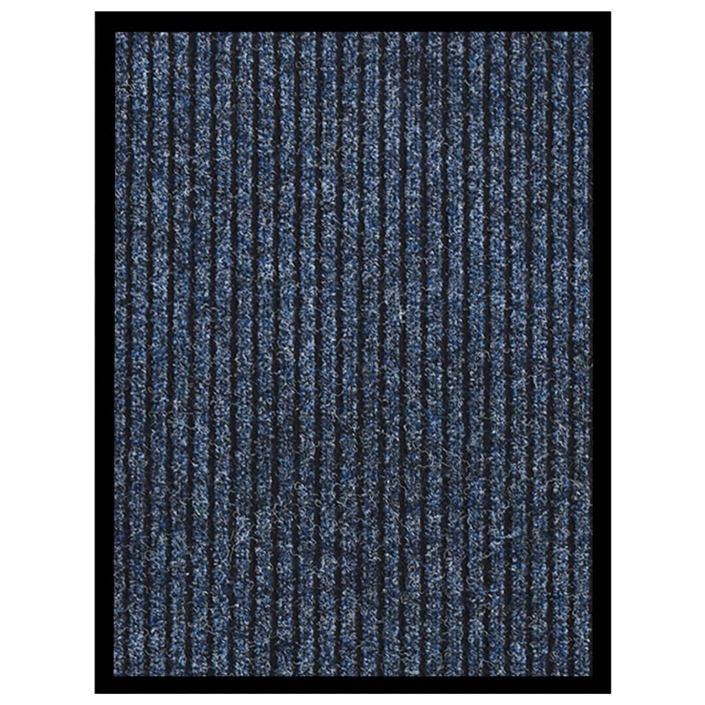 vidaXL Doormat Blue Striped 40x60 cm