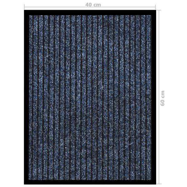 vidaXL Doormat Blue Striped 40x60 cm