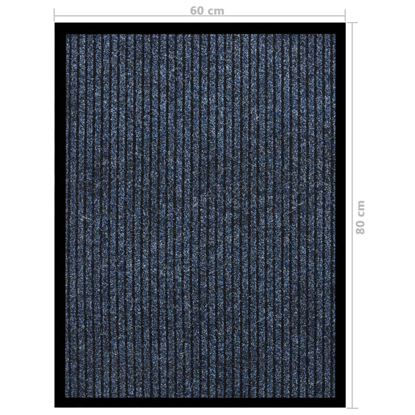 vidaXL Striped Doormat Blue 60x80 cm