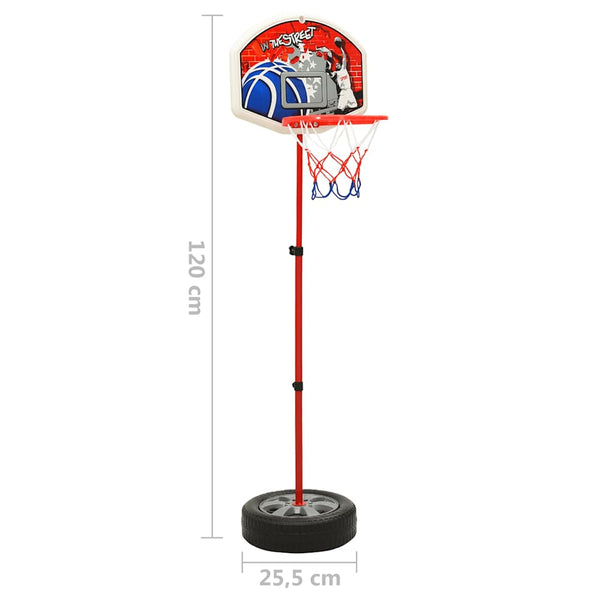 vidaXL Kids' Adjustable Basketball Hoop Set 120 cm