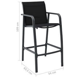 vidaXL 3-Piece Outdoor Bar Set Black