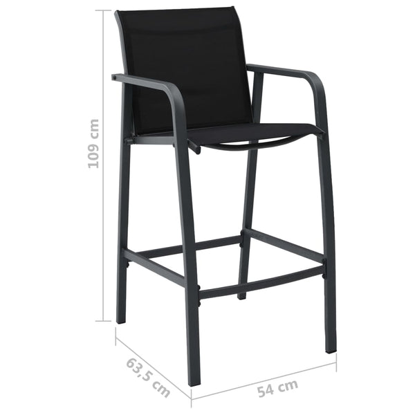 vidaXL 3-Piece Outdoor Bar Set Black