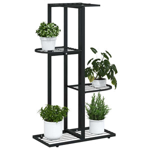 Blumenständer 4 Etagen Schwarz Metall