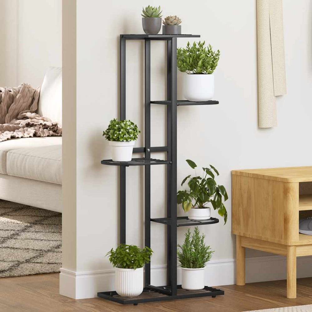 Blumenständer 5-Etagen Schwarz Metall