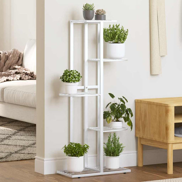 Metall Blumenständer, 5 Etagen, Weiß