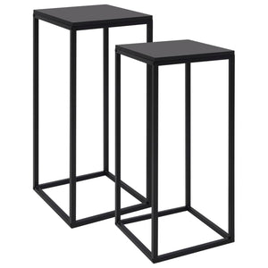 vidaXL Side Tables 2 pcs. Black Steel