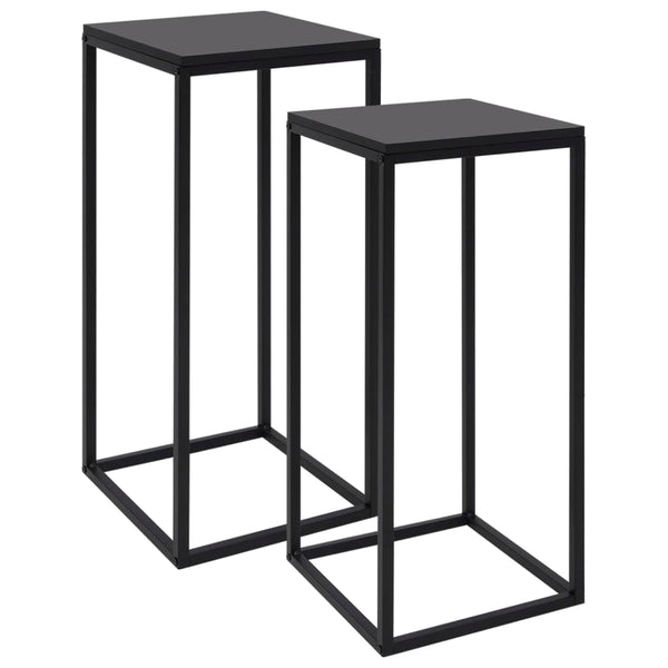 vidaXL Side Tables 2 pcs. Black Steel