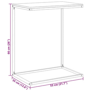 vidaXL Side Table Black 55x35x66 cm Engineered Wood