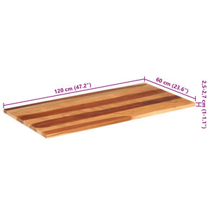 vidaXL Tabletop 120x60x(2.5-2.7) cm Solid Rosewood
