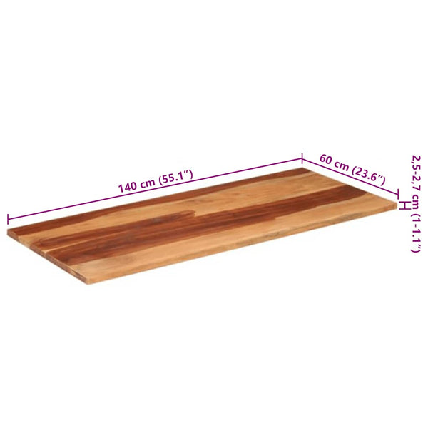 vidaXL Tabletop 140x60x(2.5-2.7) cm Solid Acacia Wood