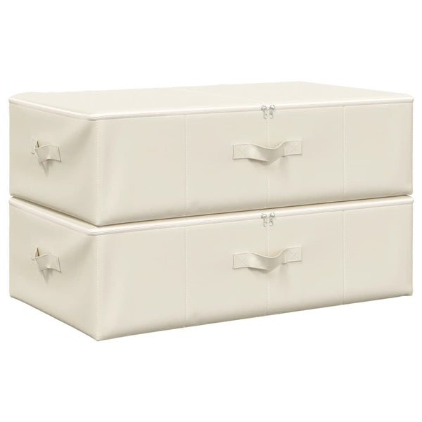 vidaXL Storage Boxes 2 pcs Fabric 70x40x18 cm Cream