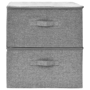vidaXL Storage Boxes 2 pcs Fabric 43x34x23 cm Grey