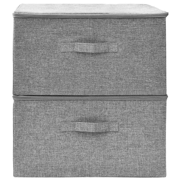 vidaXL Storage Boxes 2 pcs Fabric 43x34x23 cm Grey