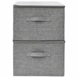 vidaXL Storage Boxes 2 pcs Fabric 43x34x23 cm Grey