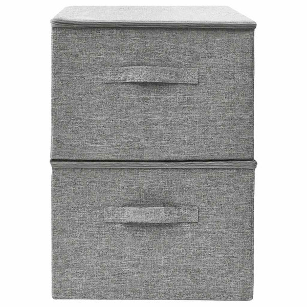 vidaXL Storage Boxes 2 pcs Fabric 43x34x23 cm Grey