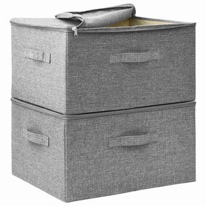 vidaXL Storage Boxes 2 pcs Fabric 43x34x23 cm Grey