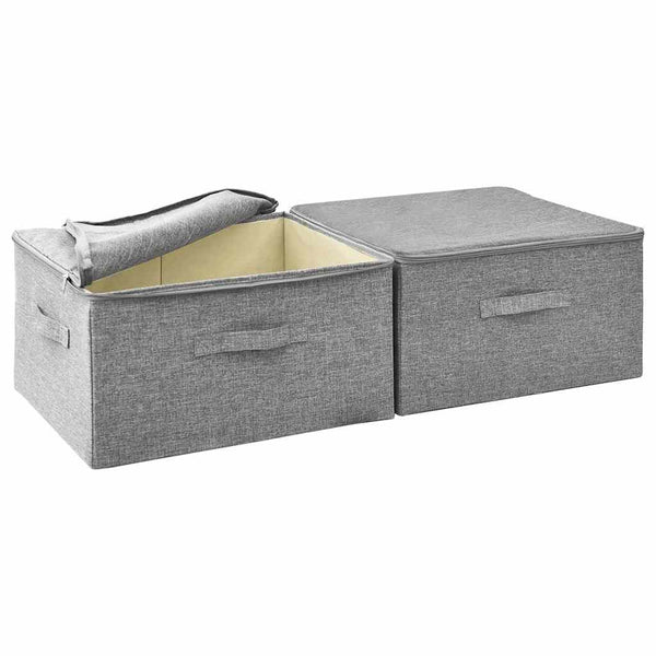 vidaXL Storage Boxes 2 pcs Fabric 43x34x23 cm Grey