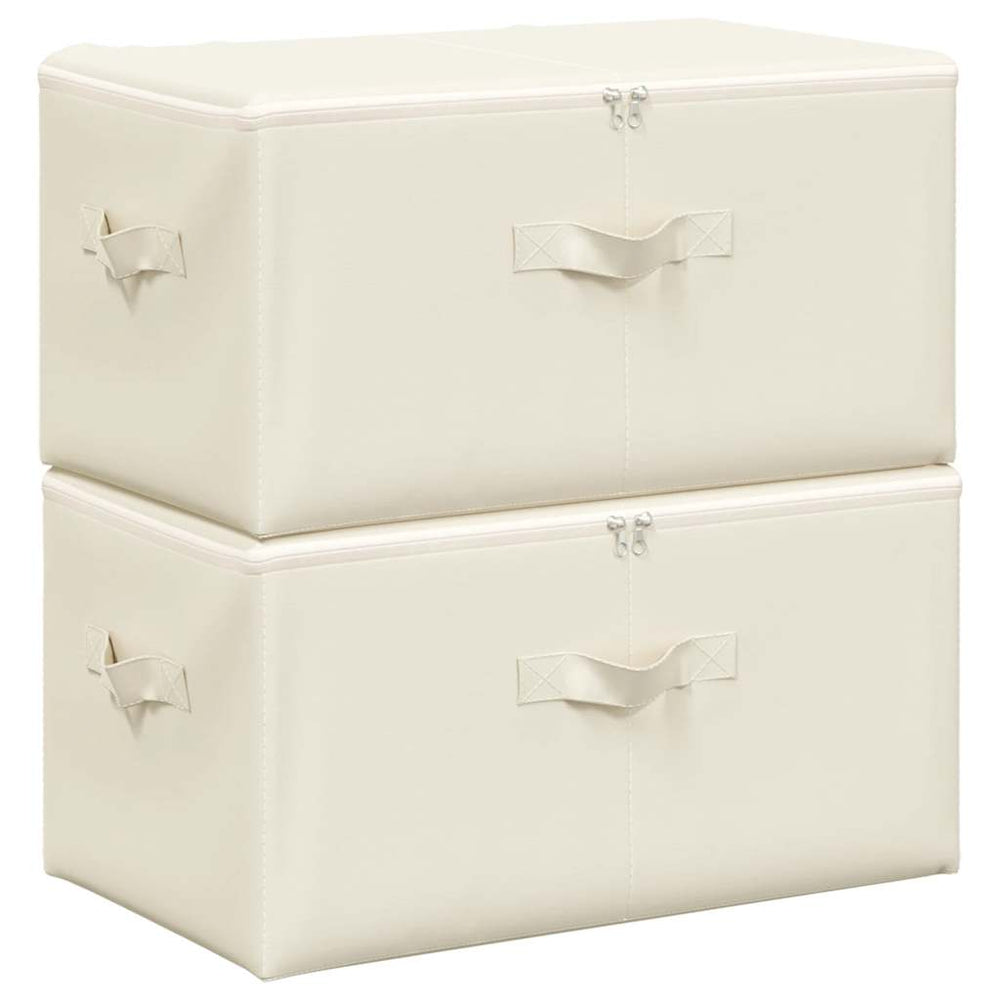 vidaXL Storage Boxes 2 pcs Fabric 43x34x23 cm Cream