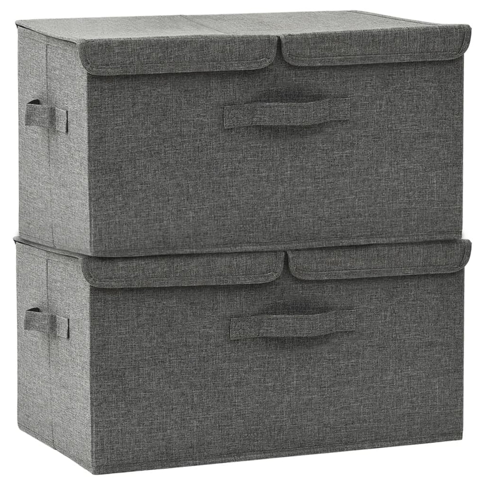 Aufbewahrungsboxen Stoff Anthrazit 2er-Set 50x30x25cm