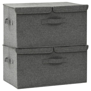 Aufbewahrungsboxen Stoff Anthrazit 2er-Set 50x30x25cm