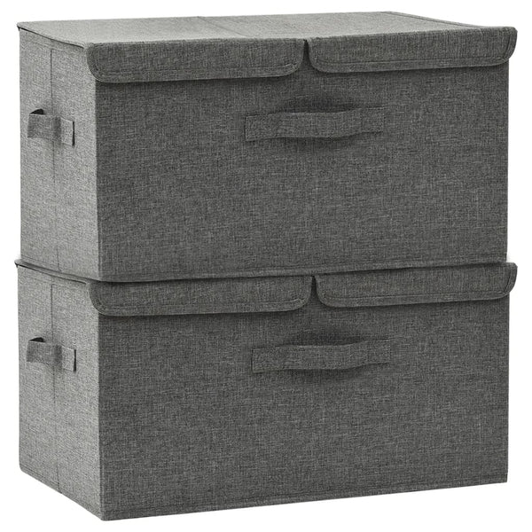 Aufbewahrungsboxen Stoff Anthrazit 2er-Set 50x30x25cm