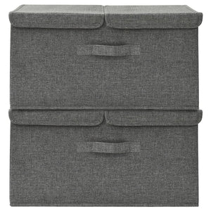 Aufbewahrungsboxen Stoff Anthrazit 2er-Set 50x30x25cm