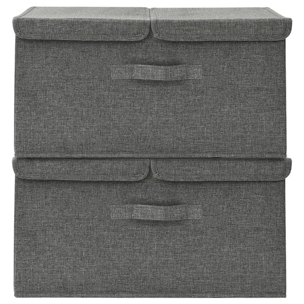 Aufbewahrungsboxen Stoff Anthrazit 2er-Set 50x30x25cm