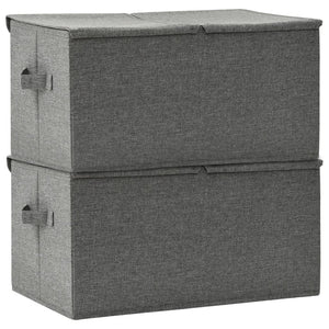 Aufbewahrungsboxen Stoff Anthrazit 2er-Set 50x30x25cm