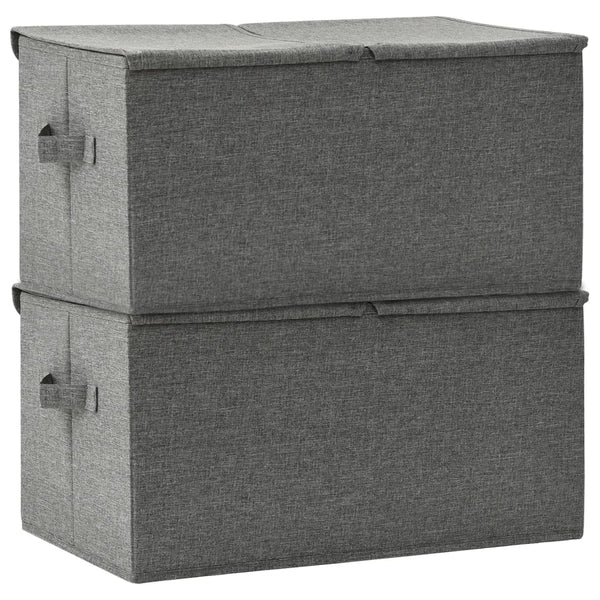 Aufbewahrungsboxen Stoff Anthrazit 2er-Set 50x30x25cm